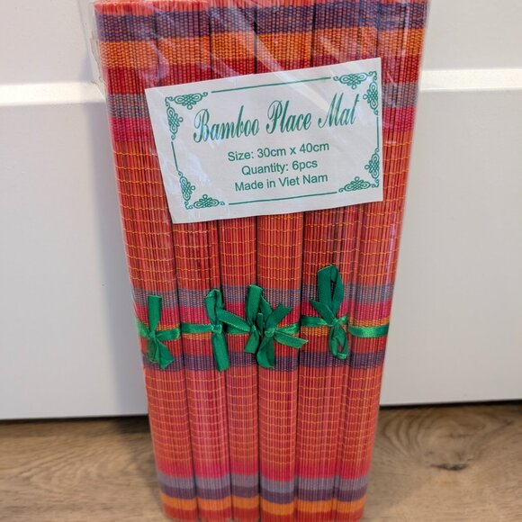 NEW 6 bamboo placemats direct FROM VIETNAM - Picture 1 of 2